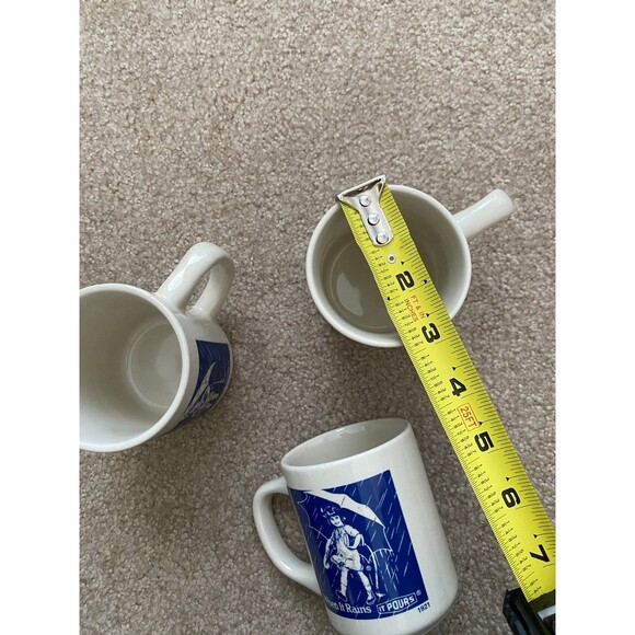 Vintage Morton Salt Collectible Coffee Mug Cup When It Rains It Pours - Set of 3 - Picture 9 of 10